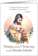 Deacon 15th Ordination Anniversary Jesus Good Shepherd card