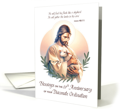 Deacon 20th Ordination Anniversary Jesus Good Shepherd card (1898148)