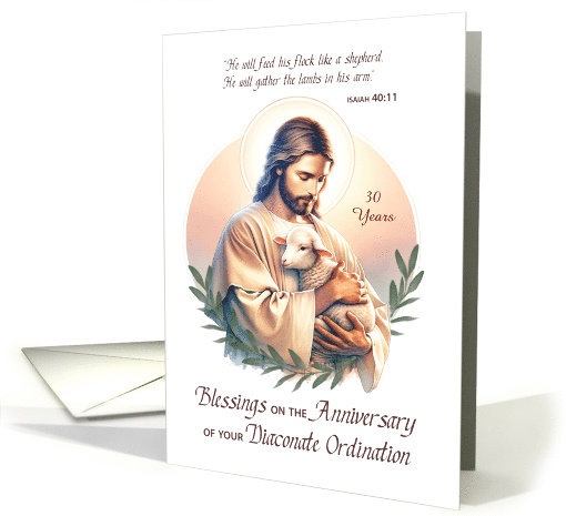 Deacon Custom Years Ordination Anniversary Jesus Good Shepherd card