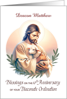Deacon Custom Name Ordination Congratulations Jesus Good Shepherd card