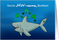 Brother St Patricks Day Shark With Shamrocks card