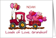 Grandson Custom Name Valentines Day Loads of Love and Hearts card