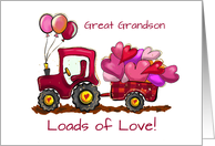 Great Grandson Valentines Day Loads of Love and Hearts card