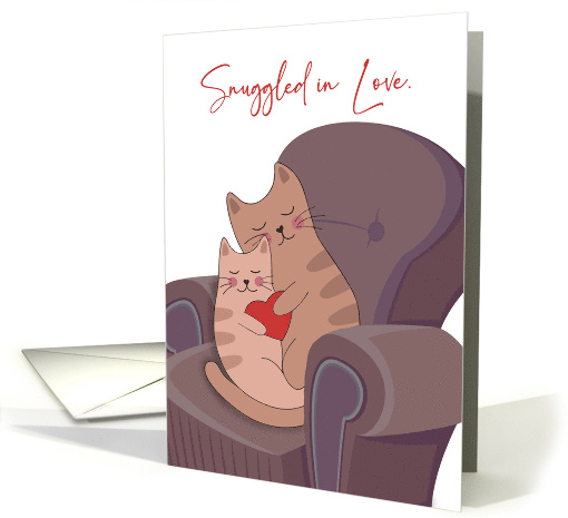 Anniversary Two Whimsical Cats Snuggled in Love card (1899820)