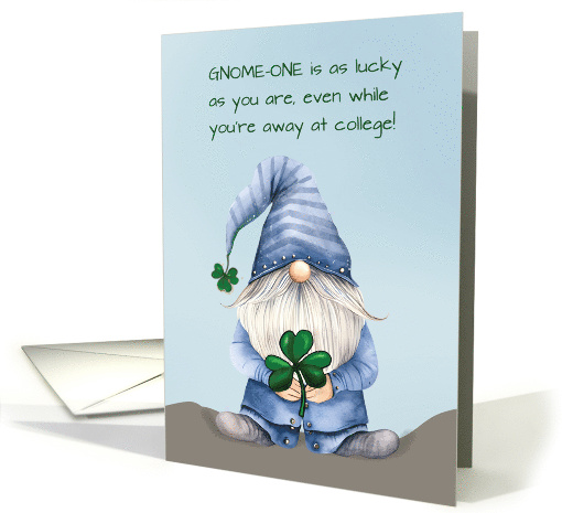 Away at College St Patricks Day Gnome in Denim card (1899894)