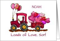 Son Custom Name Valentines Day Loads of Love and Hearts card