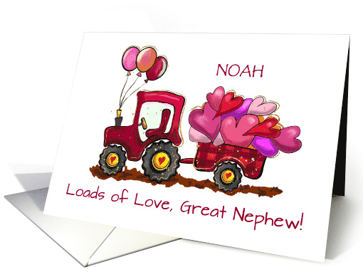 Great Nephew Custom Name Valentines Day Loads of Love Hearts card