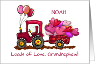 Grandnephew Custom Name Valentines Day Loads of Love Hearts card