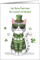 Son Funny Cat Wearing Sunglasses St Patricks Day card