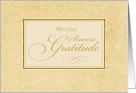 Business Thank You Script for Funeral Sympathy card