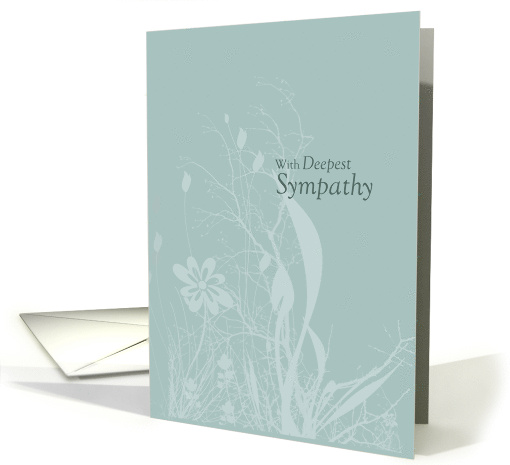 Business Sympathy Condolences Teal Soft Organic Flower card (1900992)