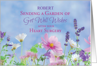 After Heart Surgery Custom Name Get Well Wildflowers card