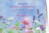 After Accident Custom Name Get Well Wildflowers card