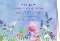 Appendectomy Custom Name Get Well Wildflowers card