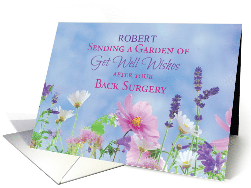 Back Surgery Custom Name Get Well Wildflowers card (1901066)