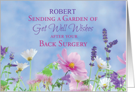 Back Surgery Custom Name Get Well Wildflowers card