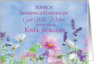 After Knee Surgery Custom Name Get Well Wildflowers card