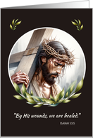 Good Friday Jesus With Crown of Thorns and Cross card
