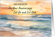 Let Go Let God Recovery Custom Relationship Anniversary Ocean Sunset card