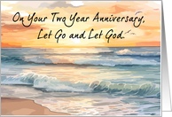 Let Go Let God Recovery Two Year Anniversary Ocean Sunset card