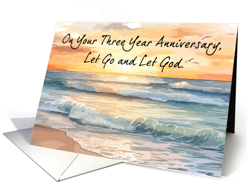 Let Go Let God Recovery Three Year Anniversary Ocean Sunset card