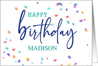 Business Birthday Custom Name from All of Us With Colorful Confetti card