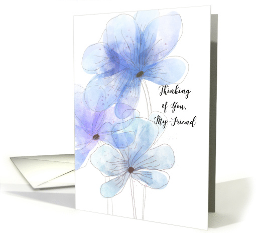 Friend Thinking of You Wispy Soft Blue Flowers card (1901954)