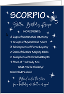 Scorpio Zodiac Stellar Birthday Recipe card