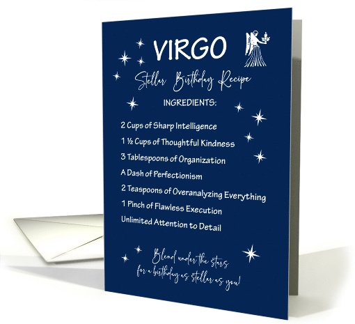 Virgo Zodiac Stellar Birthday Recipe card (1902244)