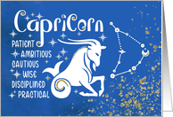 Zodiac Capricorn Birthdays With Sign Constellation and Traits card