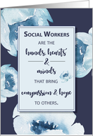 Social Worker Appreciation Flowers on Navy card