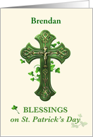 St. Patrick’s Day Blessings Customizable Name Catholic Crucifix card