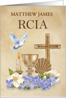 Custom Name RCIA Catholic Faith Congratulations with Sacraments card