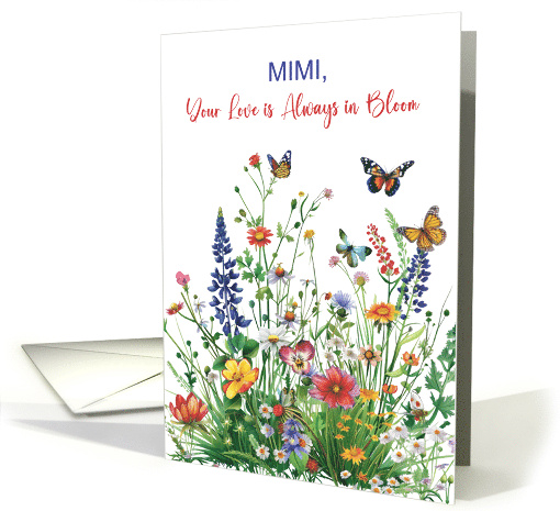 Custom Name Grandma Mothers Day Love In Bloom Wildflowers card