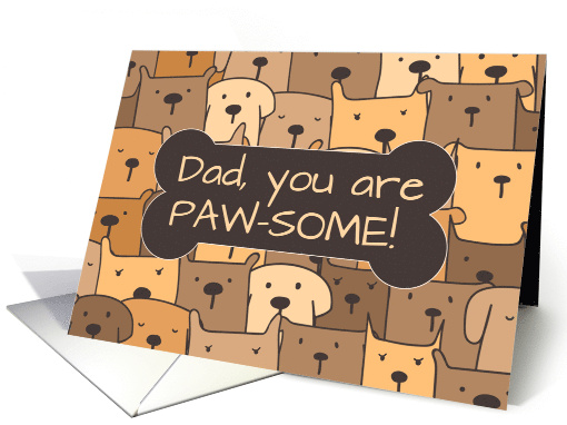 Fathers Day Dad From All of Us Funny Cute Dogs card (1904208)