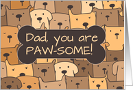 Fathers Day Dad From All of Us Funny Cute Dogs card