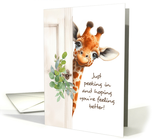 Feel better Giraffe Peeking Around Door card (1905214)