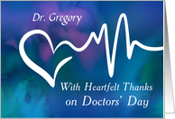 Doctors Day Custom Name Heartfelt Thanks Blue Purple Watercolor card