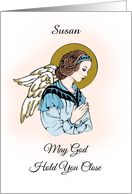 Custom Name Praying Angel of Peace Support and Strength card