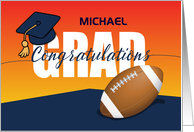 Custom Name Graduation Football Congratulations Student Athlete card
