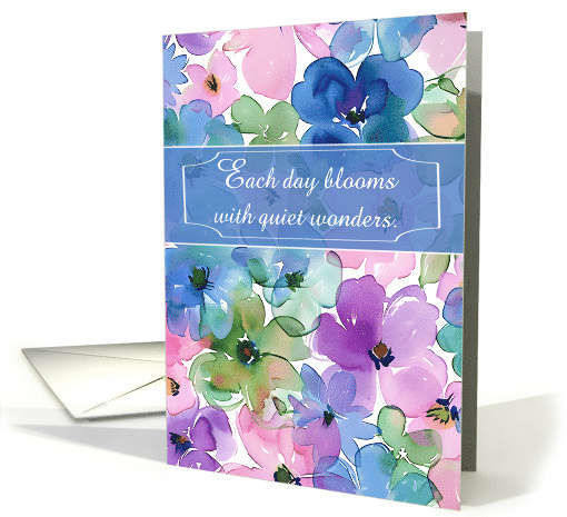 Thinking of You Elegant Watercolor Flowers With Quiet Wonders card