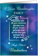 Granddaughter Custom Name High School Graduation Quote card