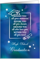 High School Graduation Quote with Watercolor Background card