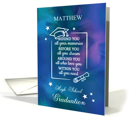 Custom Name High School Graduation Quote card (1907030)