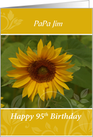 Custom Name Relationship Pa 95th Birthday Sunflower card