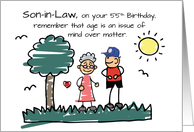 Son in Law 55th Birthday Humorous Stick Figures card