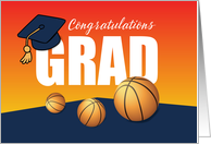 Graduation Basketball Congratulations Sports Athlete Grad Cap card