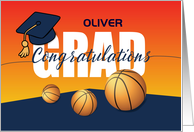 Custom Name Graduation Basketball Congratulations Sports Athlete Grad card