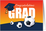 Graduation Soccer Congratulations Sports Athlete Grad Cap card
