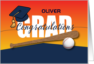 Graduation Baseball Athlete Congratulations Grad Cap card